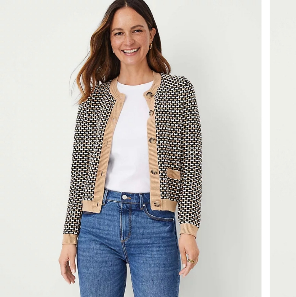 Ann Taylor Geo Stitch Sweater